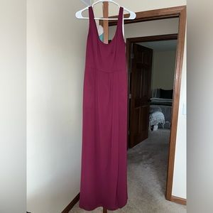 David’s Bridal Bridesmaid Dress Style #F20535 in “wine”